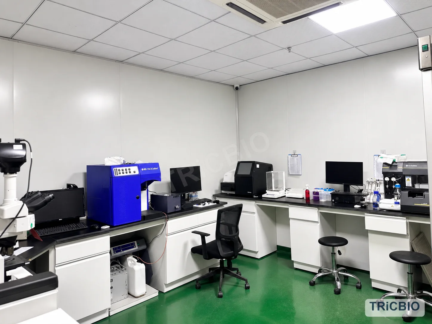 Instrumentation room and assay equipment at TRiCBIO